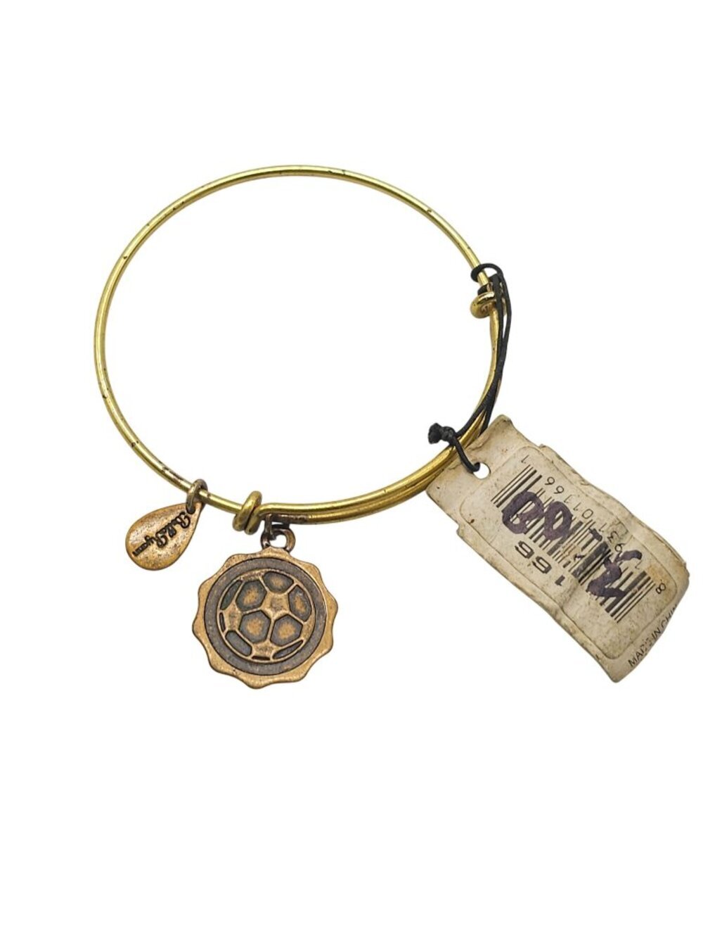 Bella and Ryann Soccer Ball Charm Gold-Tone Bangle Bracelet With Tag